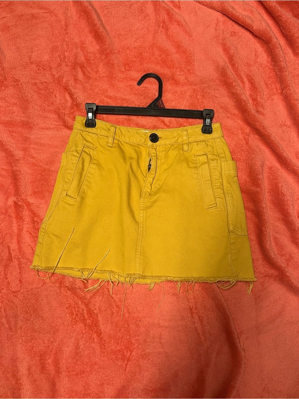 PacSun Yellow Mini Skirt with Raw Hem
